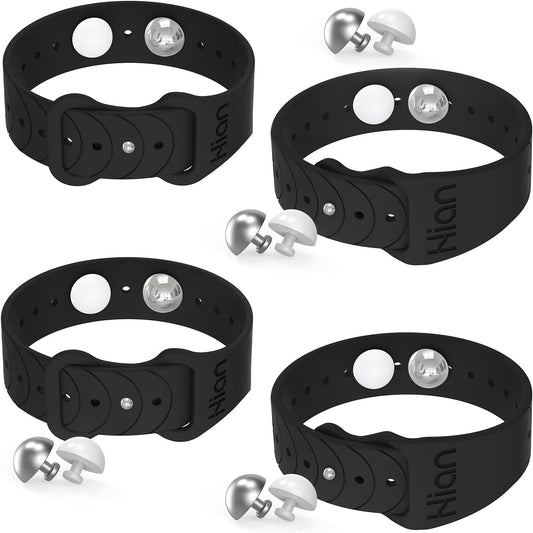 Hion Motion Sickness Bracelets Sea Sickness Wristbands for Motion Sickness/Morning Sickness/Pregnancy Nausea Anti Nausea Bands Acupressure Wristband Motion Sickness Bands（2Pairs Black ）
