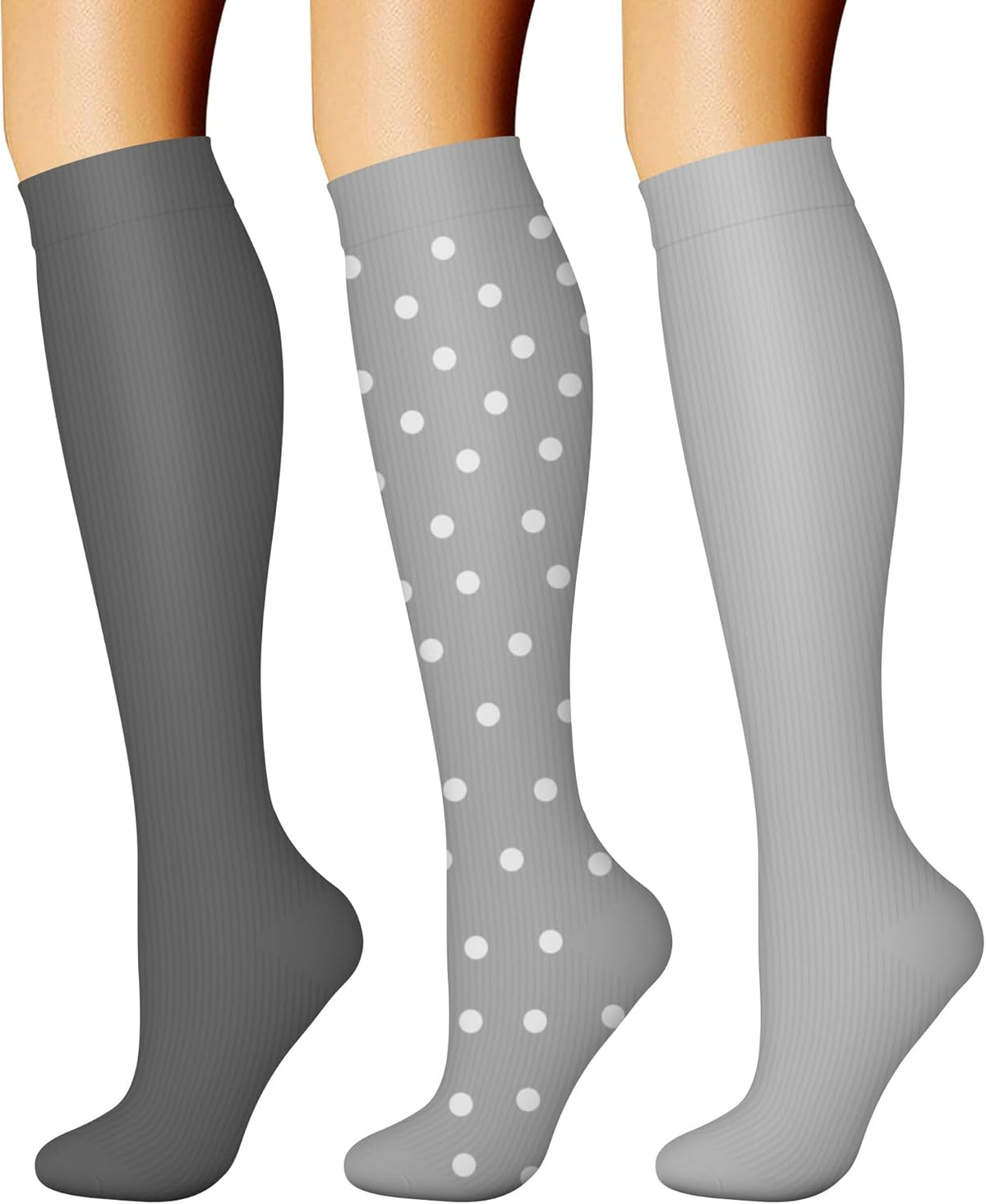 CHARMKING Compression Socks for Women & Men Circulation (3 Pairs) 15-20 mmHg is Best Support for Athletic Running Cycling