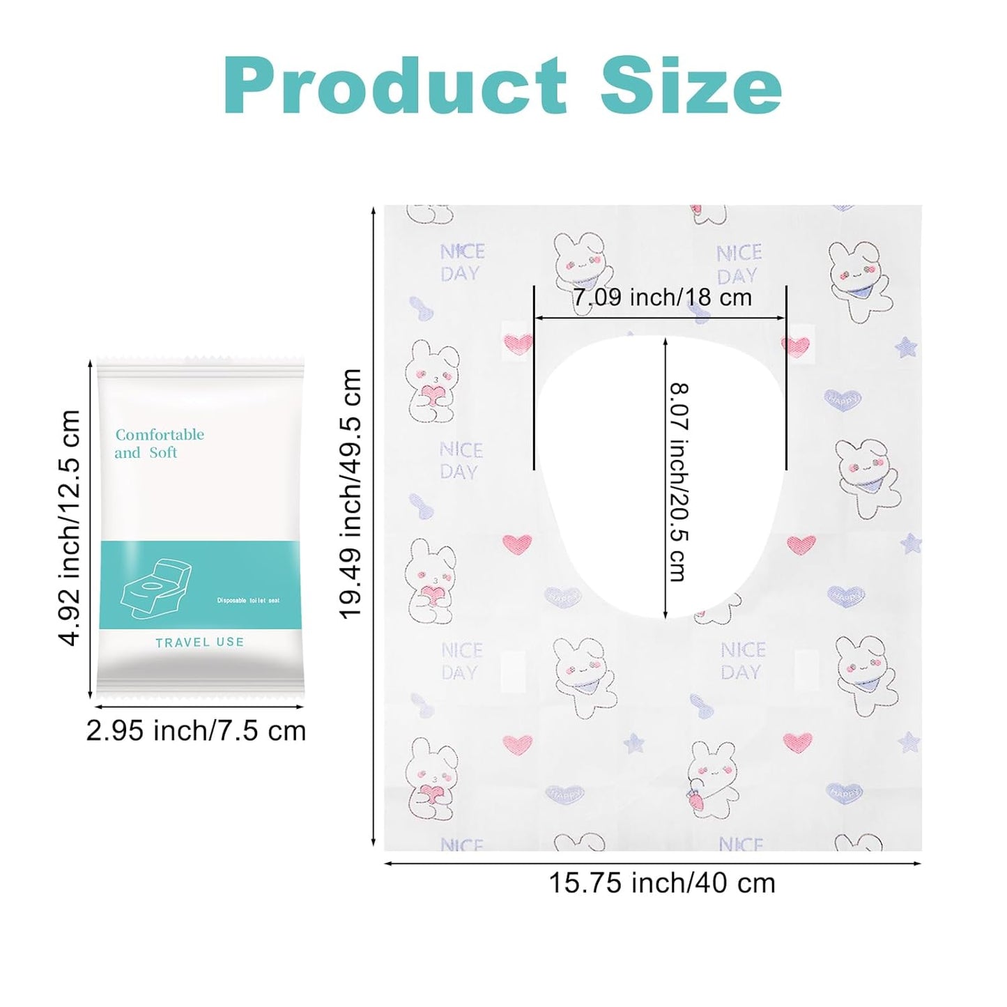 100 Packs Toddler Toilet Seat Covers Disposable, Disposable Toilet Seat Covers for Travel Waterproof Non-Woven, Travel Essentials for Kids Toddlers Potty Training (Individual Package)