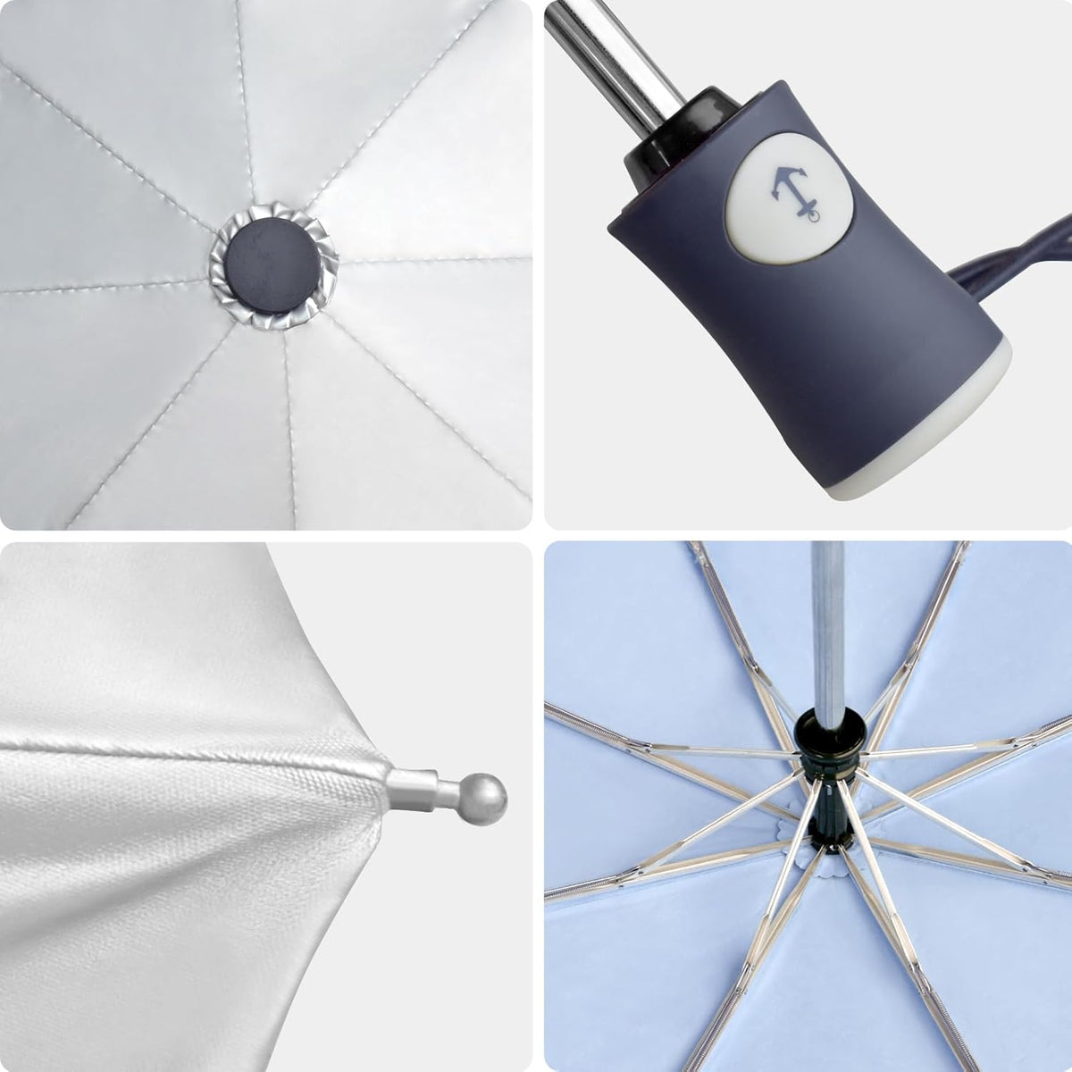 Cuby UV Sun Umbrella Compact Folding Umbrella lightweight Portable Manual Travel Umbrella for Rainproof & 99% UV Protection with Black Anti-UV Coating