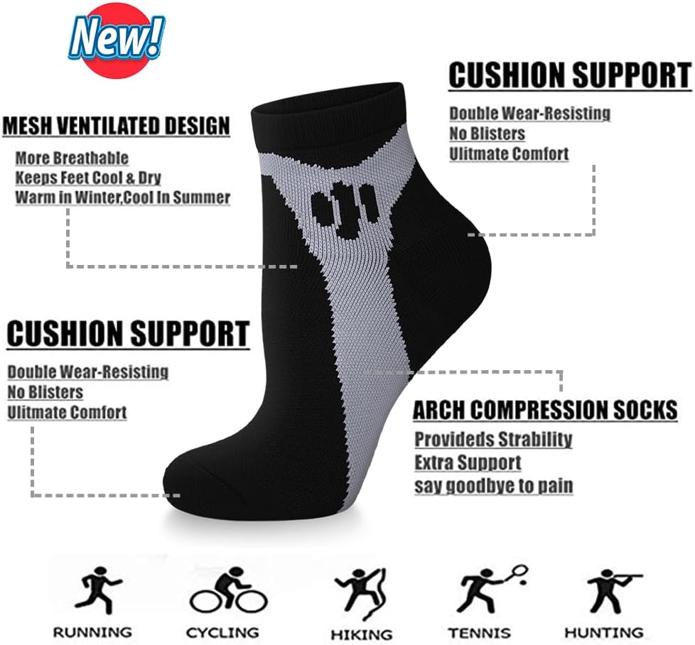 Iseasoo Copper Compression Socks for Men & Women – Plantar Fasciitis Relief, Ankle Support & Circulation – Running & Recovery