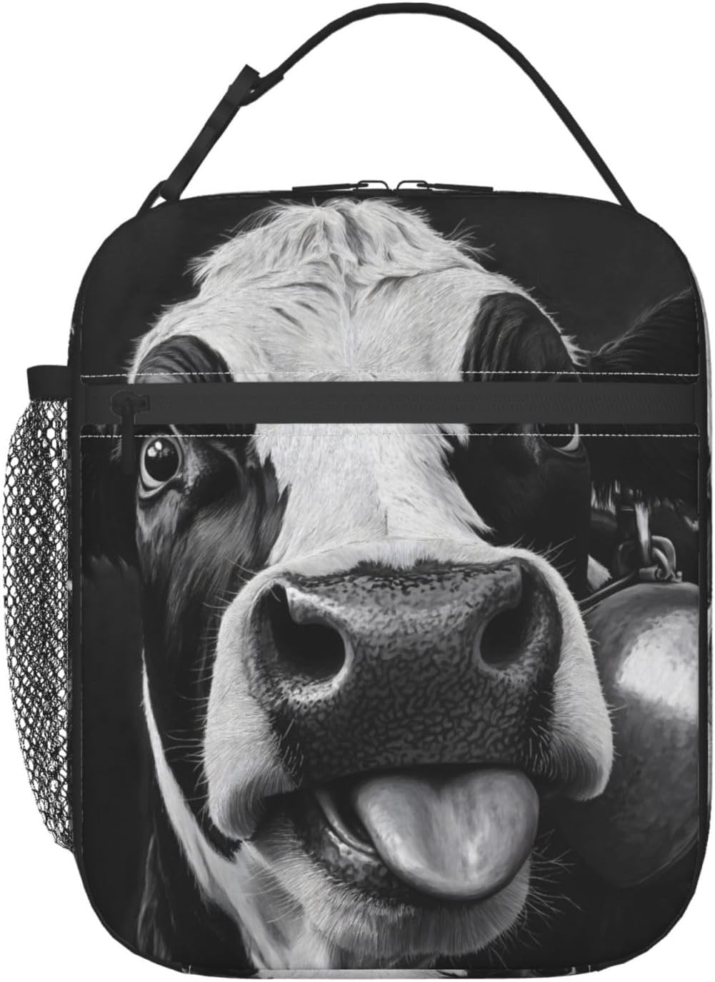 Cow Insulated Lunch Box for Women Men Cow Lunch Bag for Travel,or Fishing Polyester