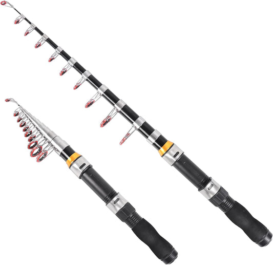 Telescopic Collapsible Extendable Fishing Rod for Saltwater and Freshwater, Lightweight and Compact Design