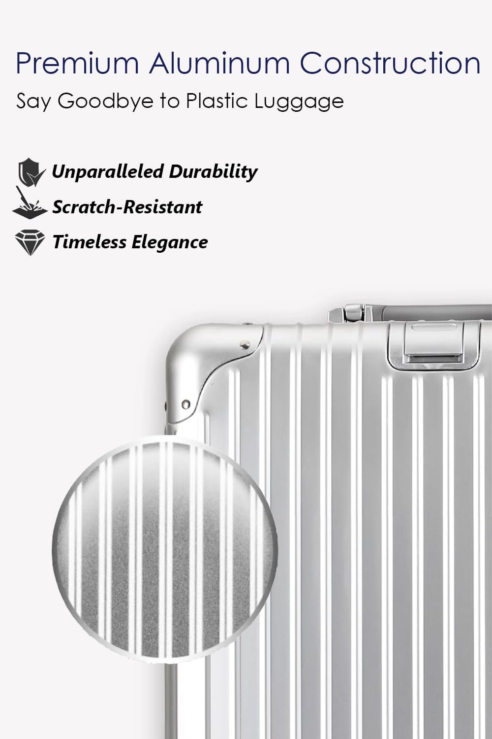 HotWay 20 Inch All Aluminum Carry On Luggage with Wheels, Hard Shell Zipperless Suitcase with TSA Locks, Black Travel Luggage (22x14x9 Airline Approved)