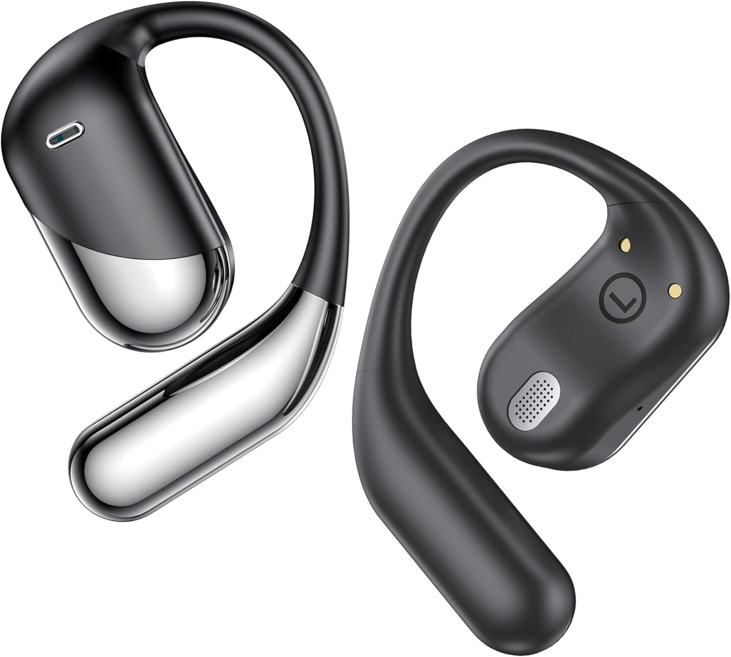 Open Ear Bluetooth 5.4 Headphones, Wireless Earbuds Sport Over Earphones with Ear Hooks 50H Playtime Ear Buds LED Display Charging Case, Waterproof Design for Running Fitness Walking