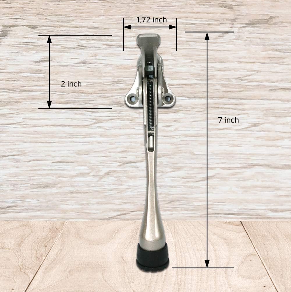 Door Stopper, One-Touch semi-Automatic Metal Door Stopper, with Non-Slip Rubber Tip for Wood, Concrete, Tiled, and Carpeted Floors (6inch x 1pack, Dark Grey)
