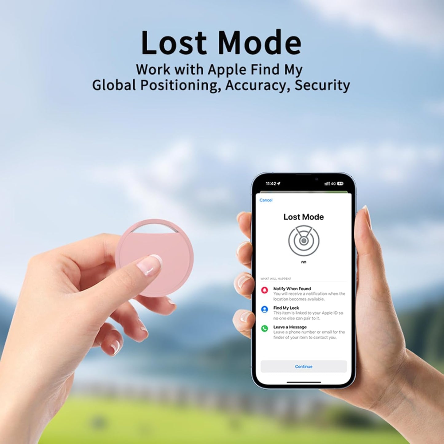 Air Tracker Tags 4 Pack Smart Tag Bluetooth Trackers Work with Apple Find My (iOS Only), Lightweight Tag Prevent Loss of Luggage Wallets Keys Bags,Replaceable Battery,IP67 Waterproof