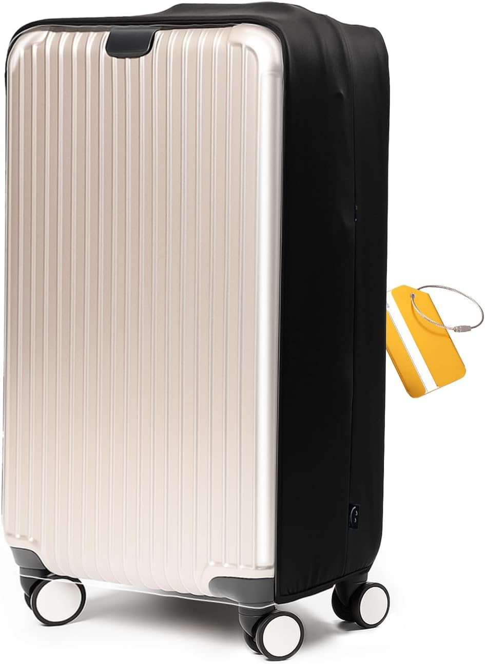 OrgaWise Clear Luggage Cover, For Suitcase Tsa Approved Transparent TPU Suitcase Cover Protector Fit 24-26 Inch Luggage