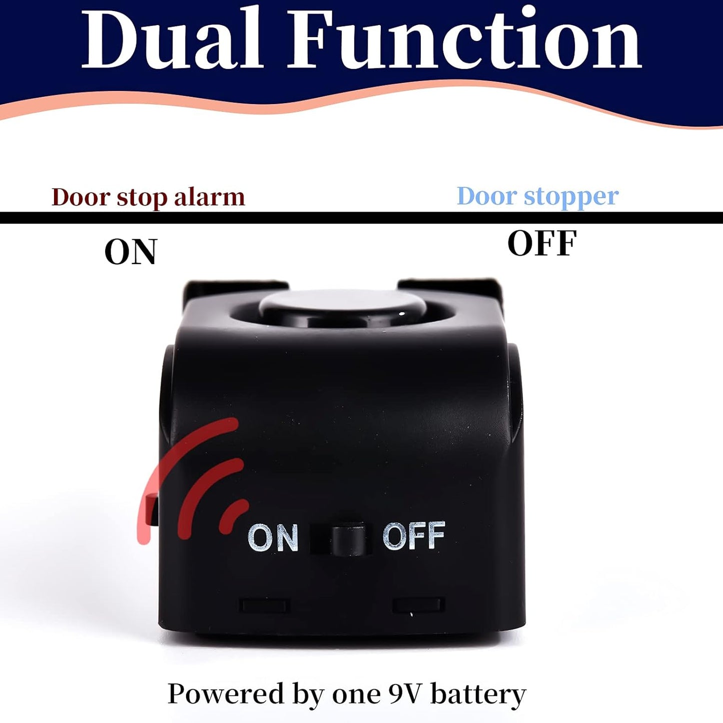 Door Stop Alarm, Door Stopper with 120DB Security Alarm, Floor Wedge Doorstop for Travel Apartment Home House (Pack of 4)