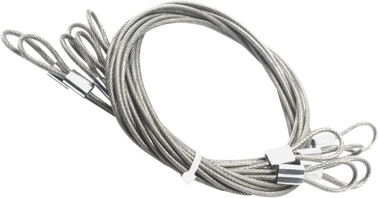 6 pcs 39 inch(100cm) 3mm Thickness Stainless Steel Wire Cable with Loops Vinyl Cover Coated Short Rope Lanyard Lock Safety Tether Chains,Clear