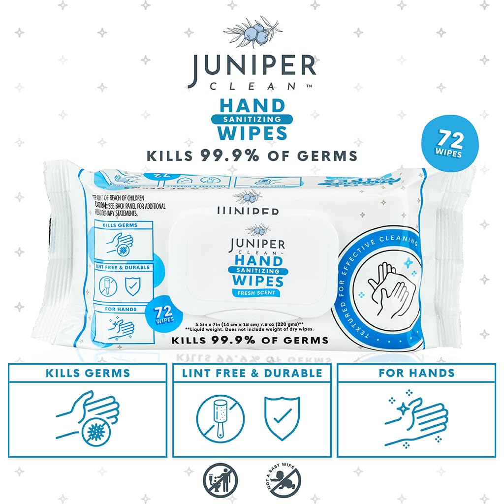 3 Pack Hand Sanitizing Wipes, Alcohol Free 216 Count Disposable Hand Sanitizer Wipes, Fresh Scent, Lint Free & Durable