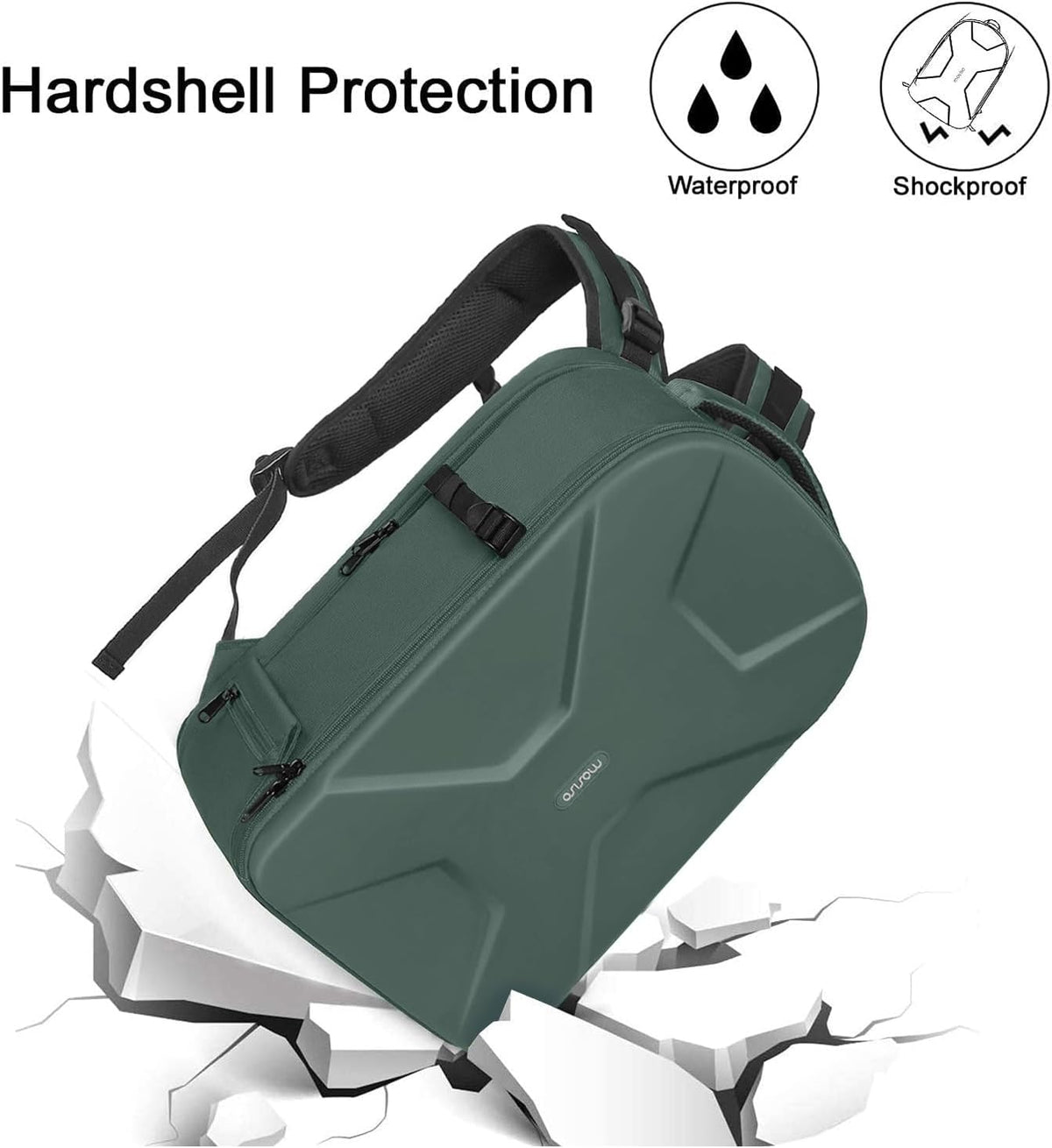 MOSISO Camera Backpack, DSLR/SLR/Mirrorless Photography Camera Bag 15-16 inch Waterproof Hardshell Case with Tripod Holder&Laptop Compartment Compatible with Canon/Nikon/Sony, Emerald Green