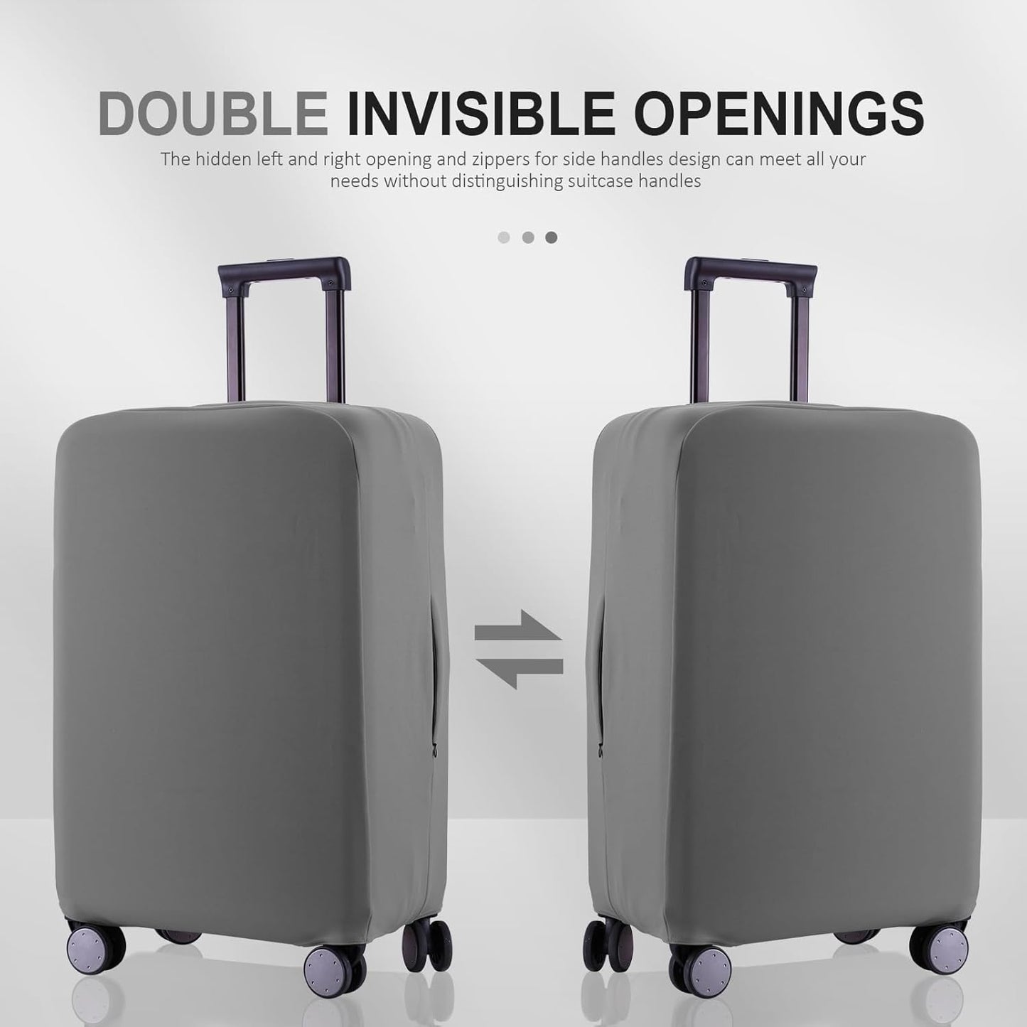 Travel Luggage Cover Suitcase Protector Scratch-Resistant Fit 19-31 Inch Suitcase, Not Included Suitcase (Slate Gray, S(19-21 inch))