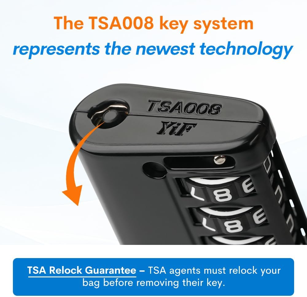 Forge TSA Approved Luggage Locks 4 Digit Combination TSA Travel Locks with TSA008, Open Alert Indicator, Zinc Alloy Body for Luggage, Suitcase, Backpack, and More. Black 6 Locks.