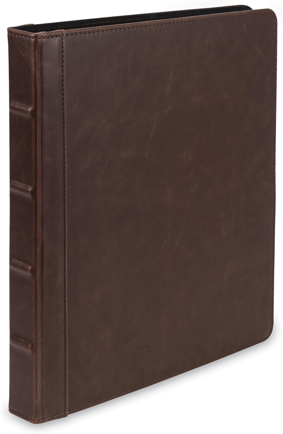Samsill Vintage Leather Binder, 0.5 Inch Round Ring (Holds 100 Sheets), Letter Size 8.5x11 Documents, Professional Organizer Portfolio, No Zipper, Brown
