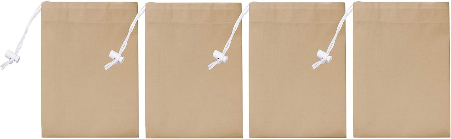Urban Villa Laundry Bag Canvas|Dirty Clothes Travel Laundry Bag|Machine Washable|Reusable College Hostel Hamper Liner Bag for Garments Delicates Drawstring Closure 4 Pack Taupe Color|Size 28X36 Inches