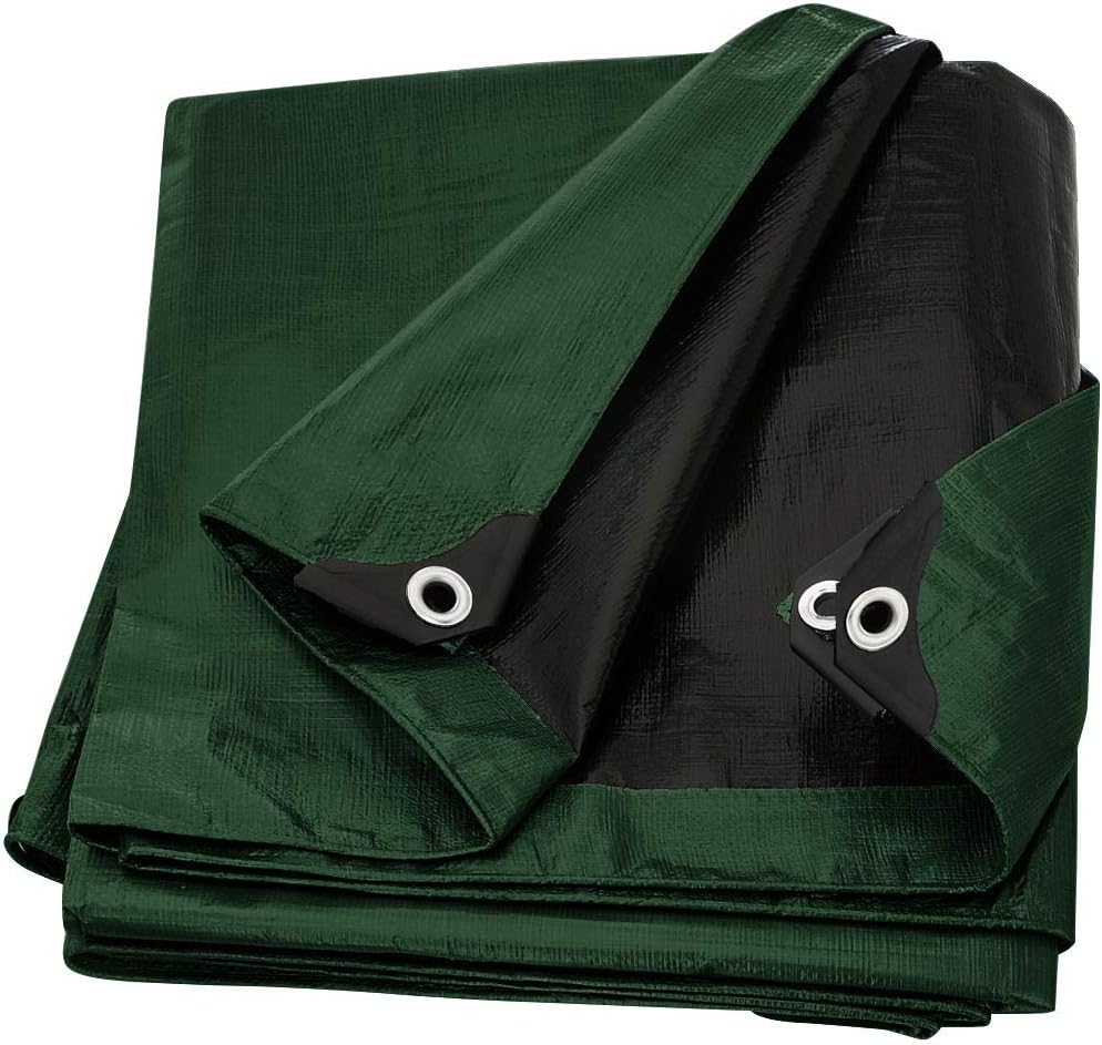 Large Waterproof Tarp - Heavy Duty 10 Mil Thick Poly Tarpaulin Ideal for Canopy Tents, Boats, RV or Pool Covers - Multipurpose Protective Tarps with Grommets for Indoor, Outdoor Use | 12' x 16' 2 Pack