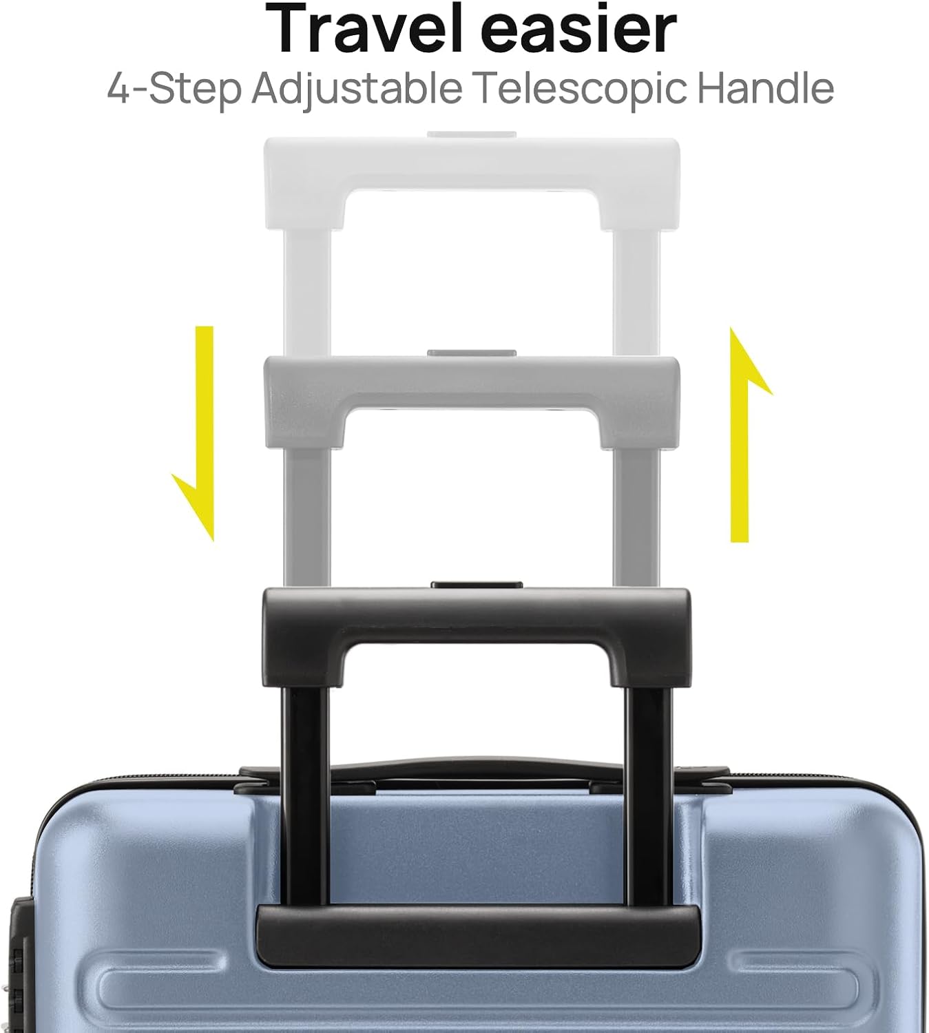 NINETYGO Carry On Luggage 22x14x9 Airline Approved, 20 Inch Luggage with Smooth Double Spinner Wheels, Hard Shell PC+ABS Suitcase Carry-On, Lightweight Travel Luggage, TSA Approved (Blue, Andes)
