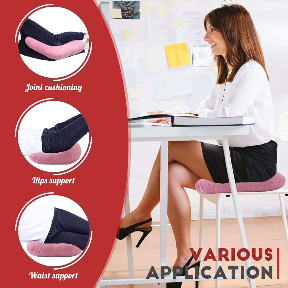 Stuffed Donut Pillow Seat Cushion | for Tailbone and Coccyx Pain, Hemorrhoids, Bed Sores, Pregnancy, Prostate, Surgery Recovery, Sitting Pressure Relief, for Home, Office and Car (Pink)