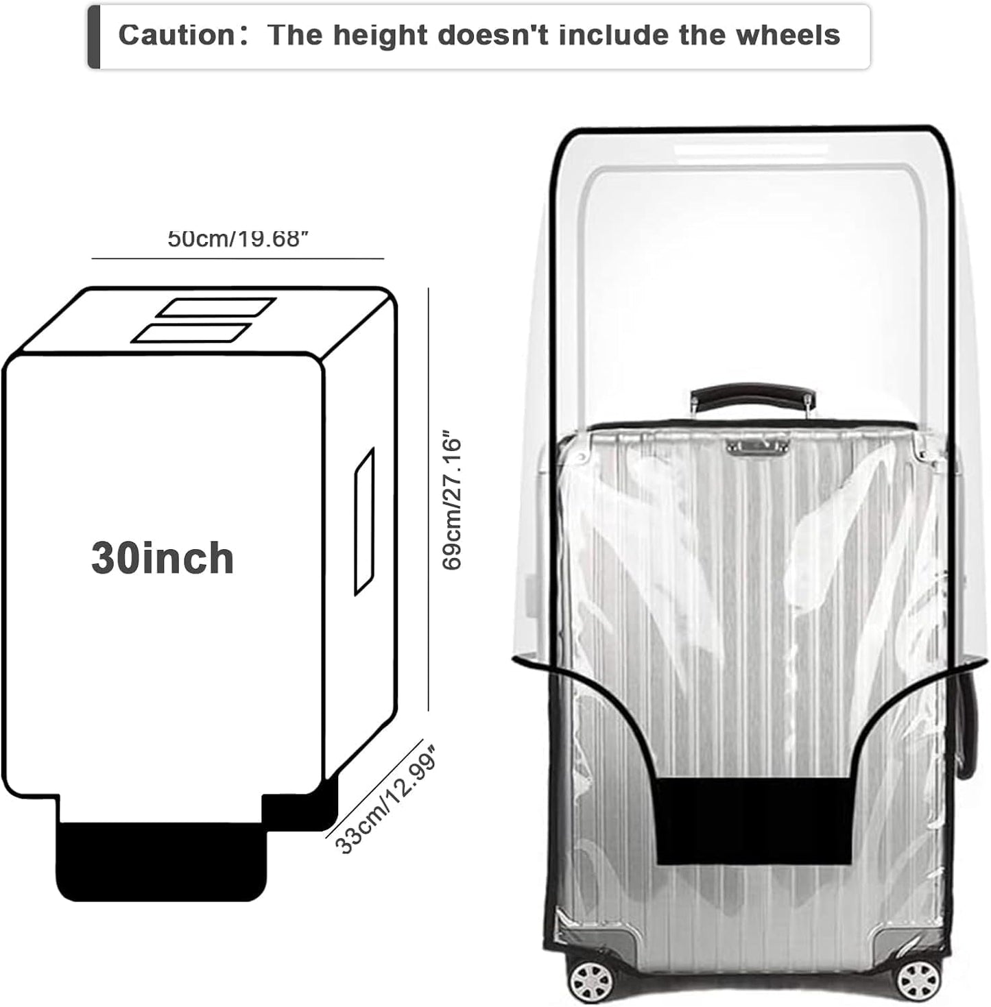 30-inch Luggage Cover Protector Clear PVC Waterproof Suitcase Covers, Travel Luggage sleeves protective Tsa Approved