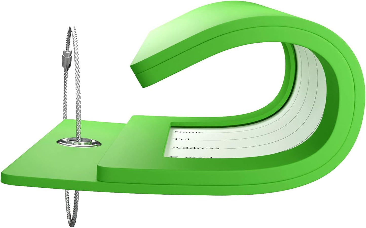 Gostwo 2 Pack Luggage Tags for Suitcases, 26 Initial Letter Travel Luggage Baggage Identification Labels ID Tag Fully Bendable Tags with Stainless Steel Loop (Green) (Letter H)