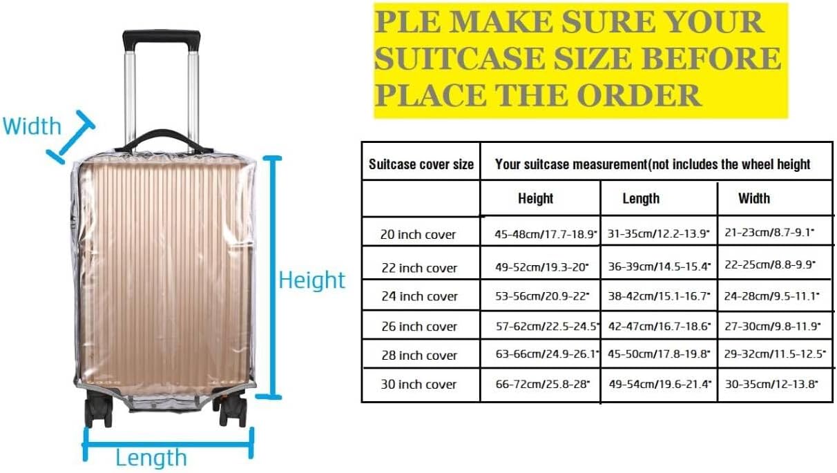 Clear PVC Suitcase Cover - Thick, Transparent, Waterproof & Dustproof - Wheeled Luggage Protector (20")