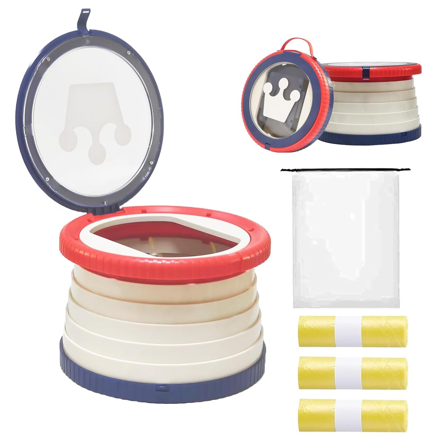 SunnySmile Portable Toilet for Kids,Portable Potty Seat for Toddler Travel,Travel Potty with Travel Bag, Applicable to Camping, Indoor/Outdoor Use, Includes 75 Replacement Bags
