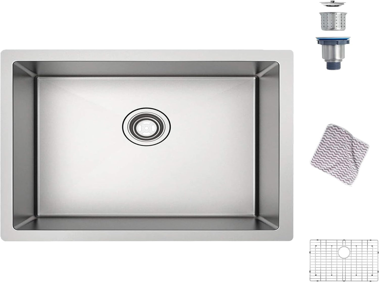 TORVA 30-Inch Undermount Kitchen Sink, Premium 304 Stainless Steel Bar Sink - 10 Inches Deep Basin Single Bowl Sink