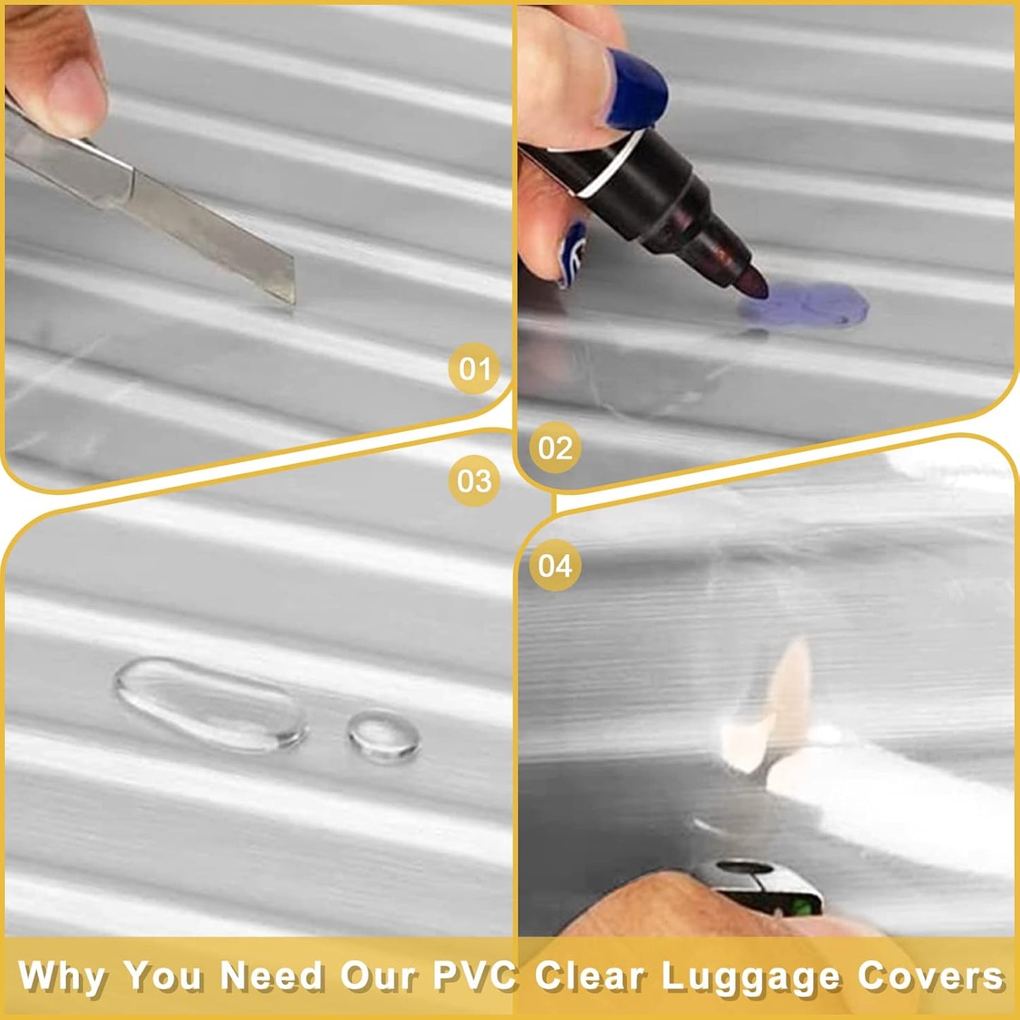 Suitcase Cover for 28" Luggage TSA Approved Clear PVC Thickened Protective Sleeve Waterproof Cover for Wheeled Luggage