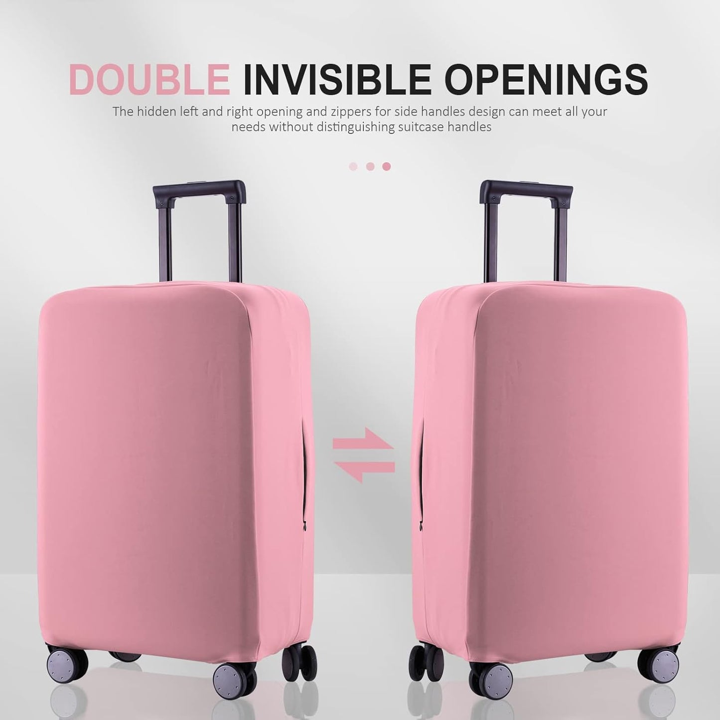 Travel Luggage Cover Suitcase Protector Scratch-Resistant Fit 19-31 Inch Suitcase, Not Included Suitcase (Pink, XL(28-29 inch))