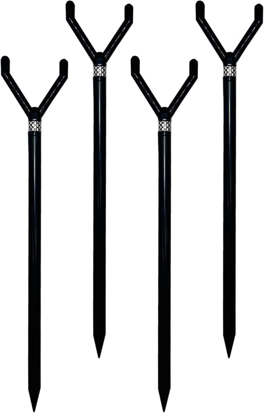 Fishin’ Stix Trident Telescoping Fishing Rod Holders – Extendable 12"–30", 50 lb+ Capacity, Sand Stake Pole Stand for Surf Fishing, Bank Angling, Catfish Rods, Lure & Bait Setup