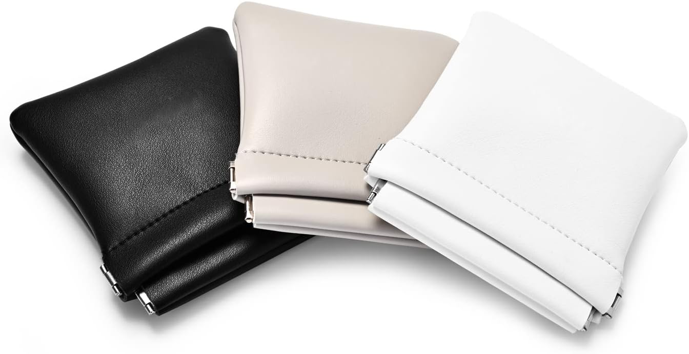 PU Leather Jewelry Travel Bag Leather Jewelry Pouch Christmas,Wedding Party Favor Gift Bag (L, Black)