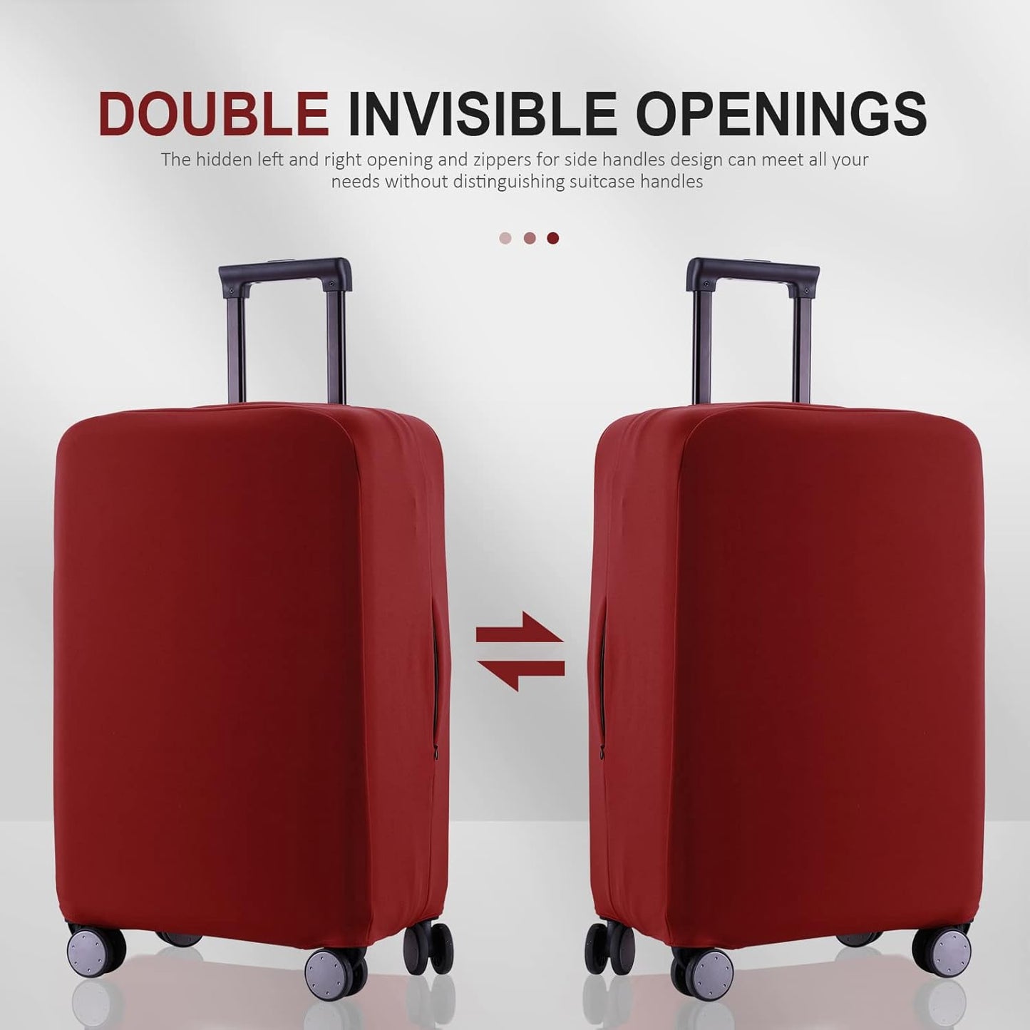 Travel Luggage Cover Suitcase Protector Scratch-Resistant Fit 19-31 Inch Suitcase, Not Included Suitcase (Claret, SX(22-23 inch))