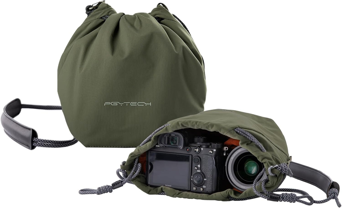 PGYTECH OneGo Drawstring Small Camera Bag, Soft Cute Camera Pouch Handbag compatible with Mirrorless Cameras/Nikon/Canon/Sony/Fuji Camera Case