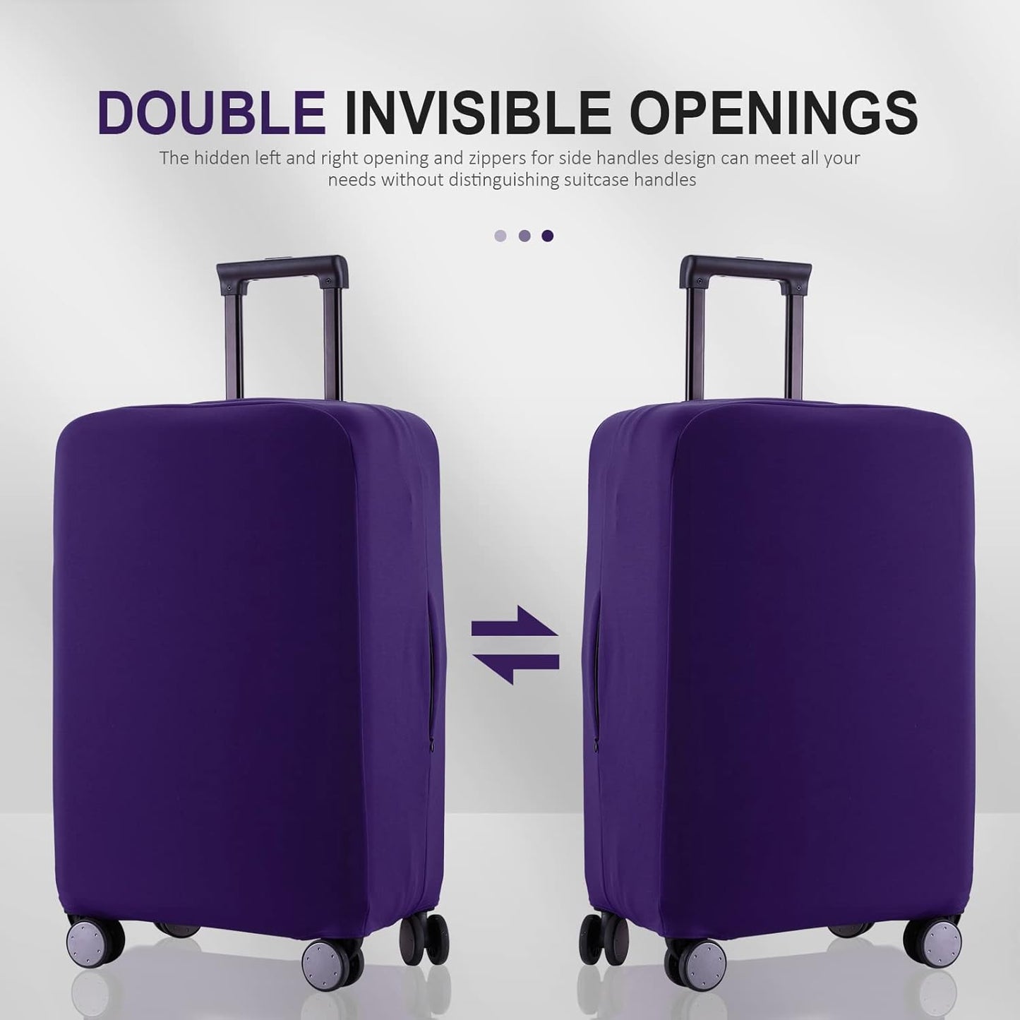 Travel Luggage Cover Suitcase Protector Scratch-Resistant Fit 19-31 Inch Suitcase, Not Included Suitcase (Purple, SX(22-23 inch))