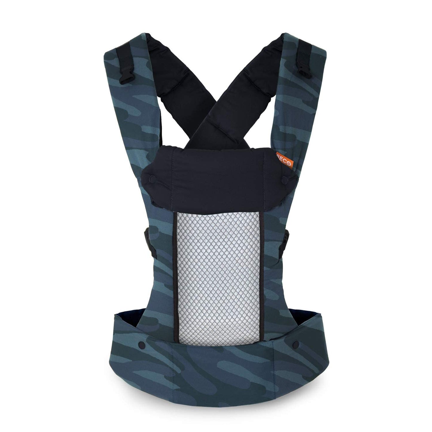 Beco 8 Baby Carrier from Newborn to Toddler (7-45lbs) - All in 1 Hybrid Front, Hip and Backpack Style Carrier with Breathable, Cooling Mesh - Camo