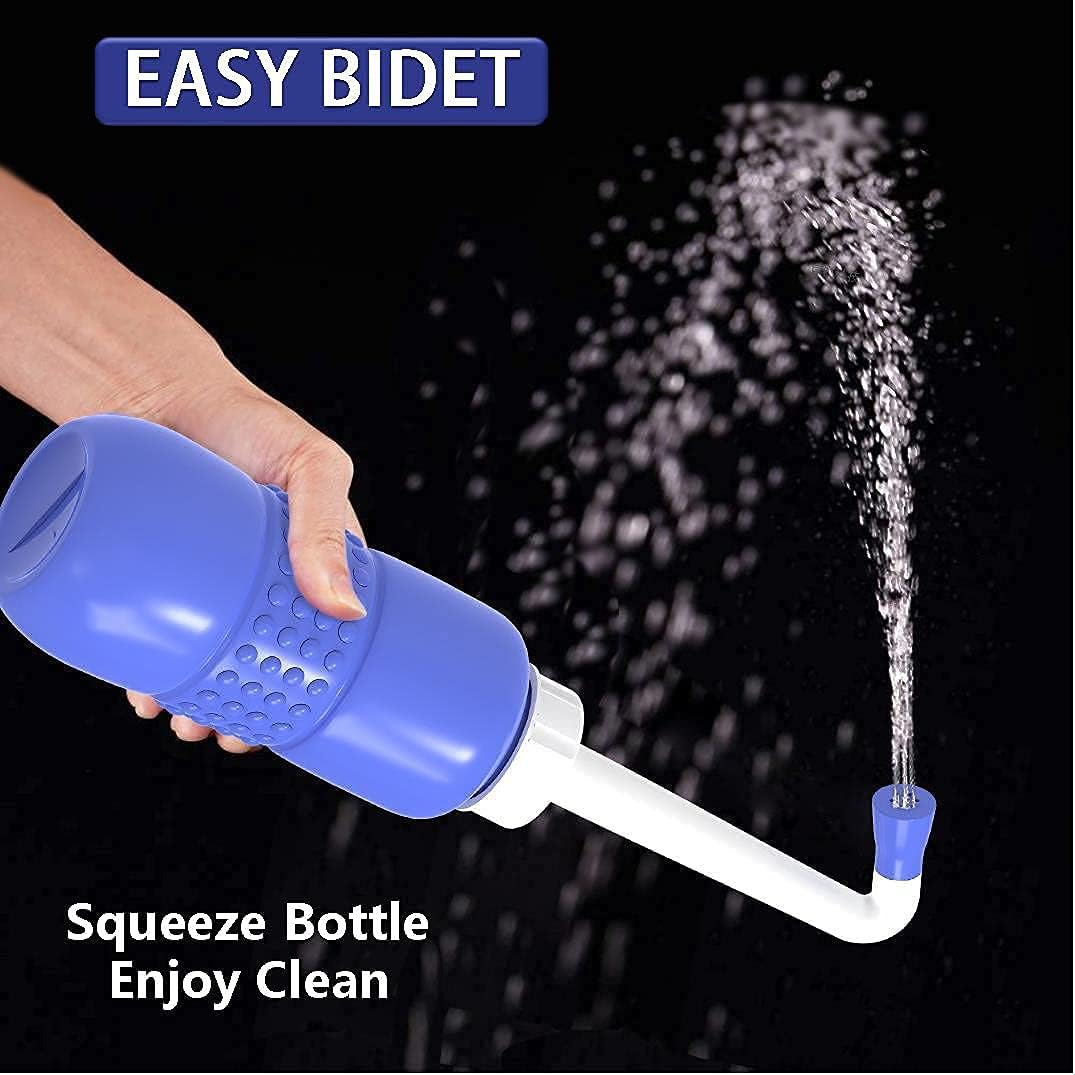 2PCS-Pack Portable Bidet for Toilet - 450ml Travel Bidet - 15oz Handheld Personal Bidet Empty Bottle - Childbirth Cleaner -for Outdoor,Camping,Travling,Driver,Personal Hygiene -with Storage Bag