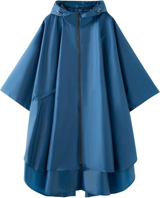 Cloak raincoat Unisex poncho Adult hooded men and women with pockets Mountaineering hiking rainstorm prevention