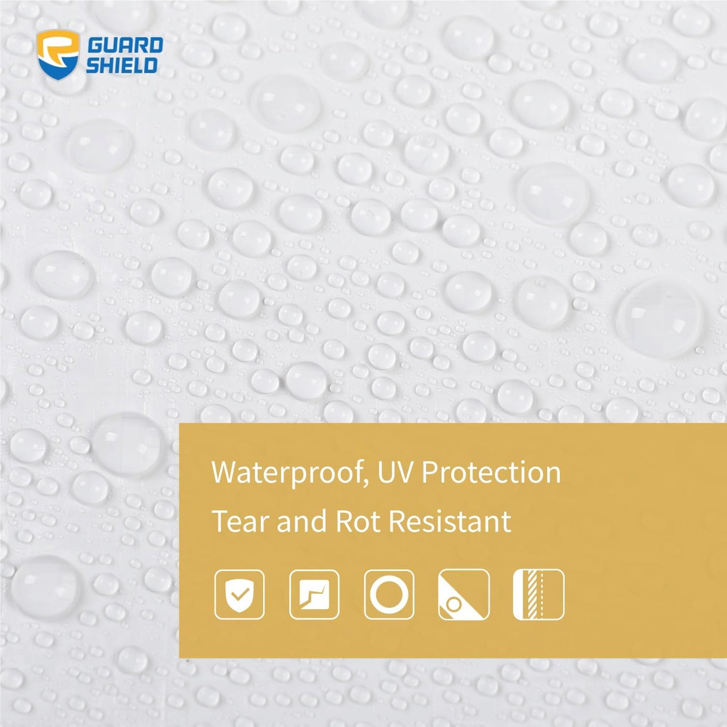 GUARD SHIELD Tarp White 12x12 Feet Multi Purpose Waterproof Poly Tarp Cover 5mil