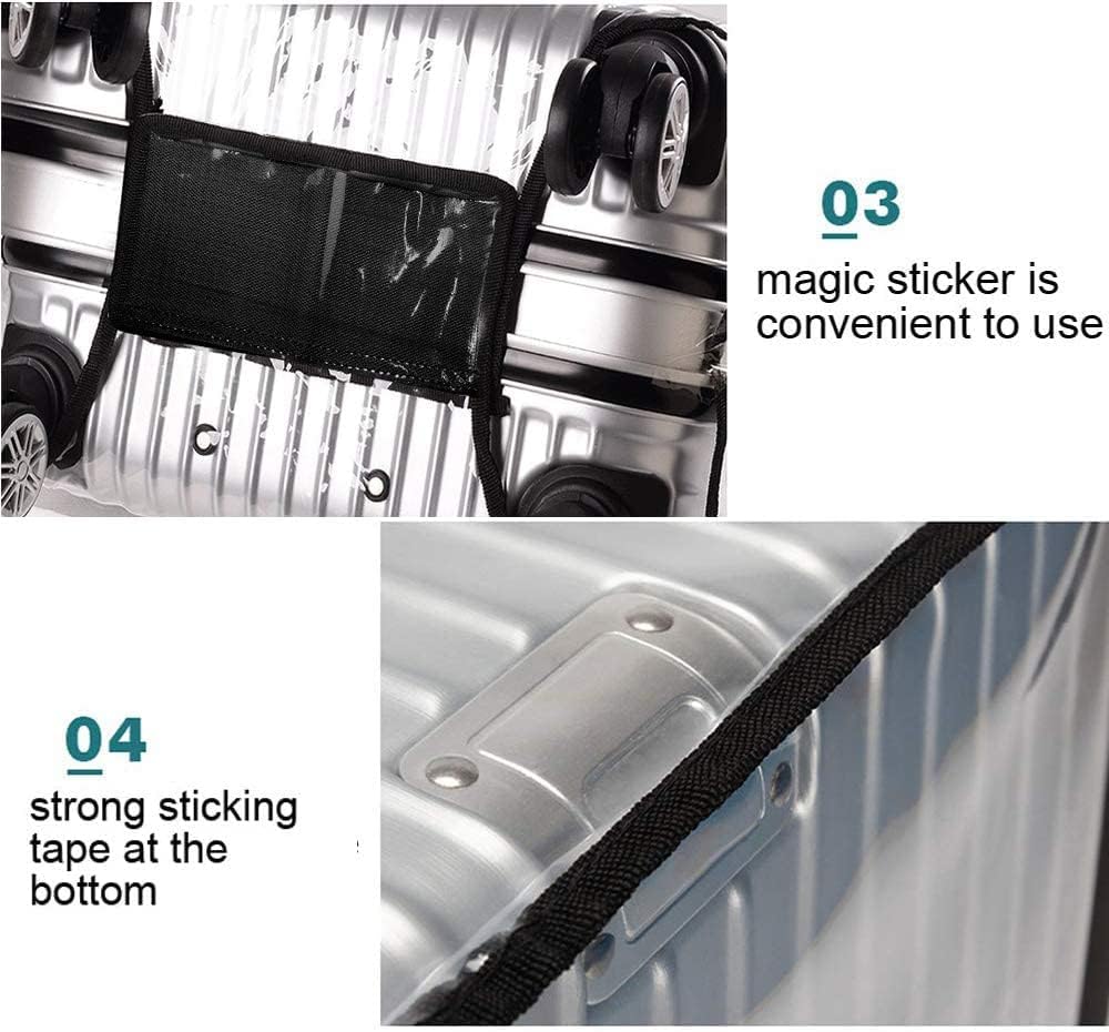 20 Inch PVC Luggage Protector Cover for TSA Approved Clear Suitcase Protector 20-21 Inch Transparent Luggage Protective Cover Case Suitable for 20"-21"