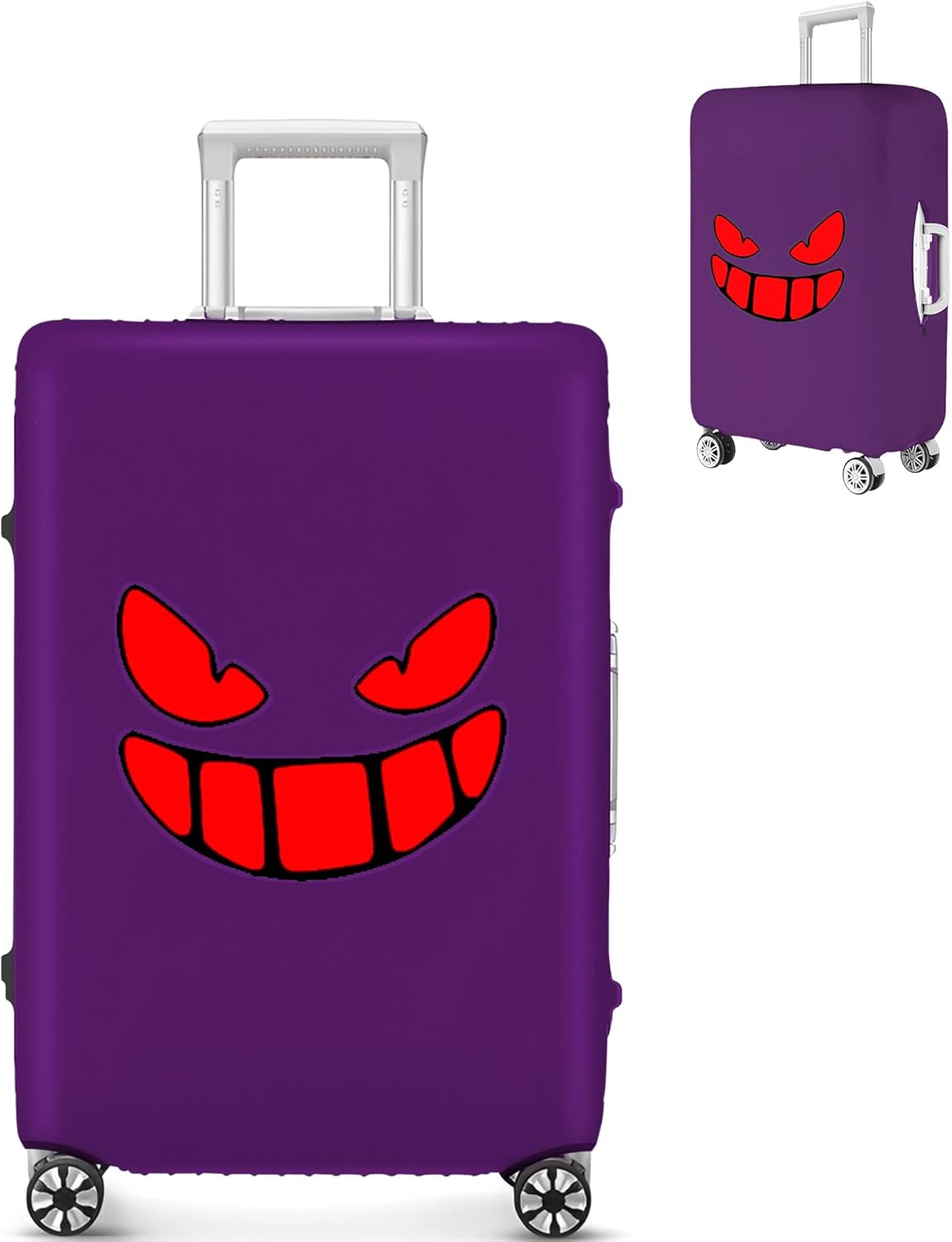 Travel Luggage Cover Thicker Spandex Suitcase Protector Elastic Washable Baggage Covers (M (for 23-24 inch luggage), Purple Eye)
