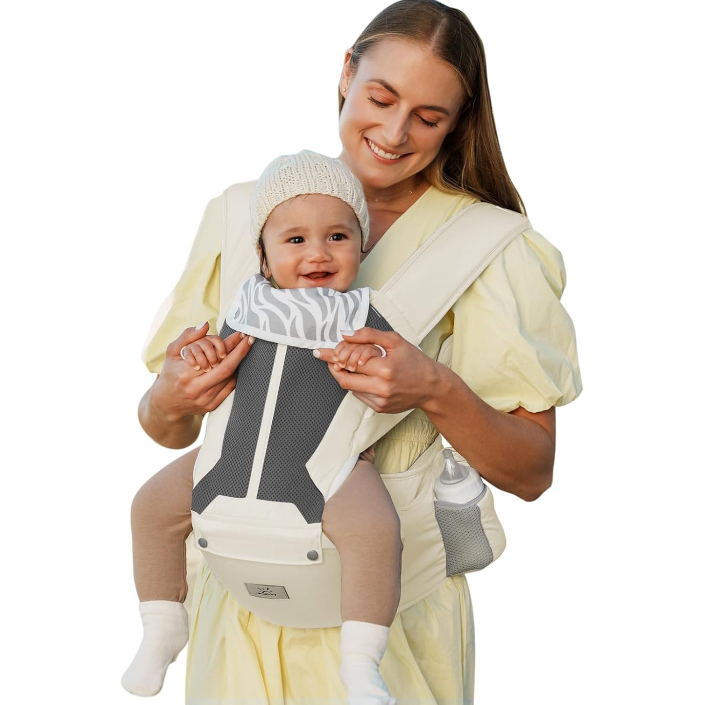 MOMTORY Baby Carrier, Baby Holder Carrier Newborn to Toddler - Ergonomic, Cozy and Breathable Baby Carrier with Hip seat for 7-50lbs