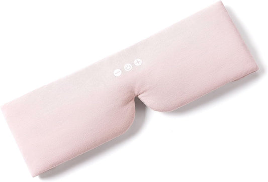 ALASKA BEAR Sleep Headphone Headband Bluetooth 5.2 HD Stereo Noise Reduction Eye Contour Built-in Mask w/Thin Speakers Wireless Audio Sports Headgear(Pink)