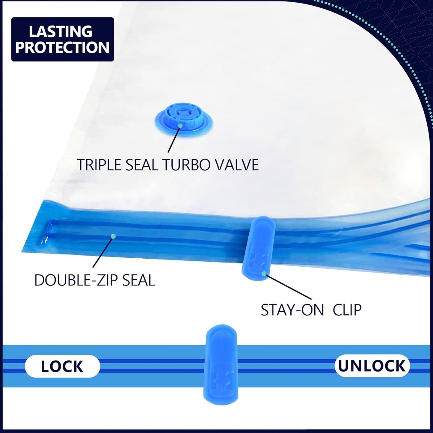 Vacuum Storage Bags for Blankets and Comforters 8 Jumbo Vacuum Seal Bags for Clothing Blankets Bedding with Electric Pump Compression Bag for Travel Luggage Jumbo Space Saver Storage Bag