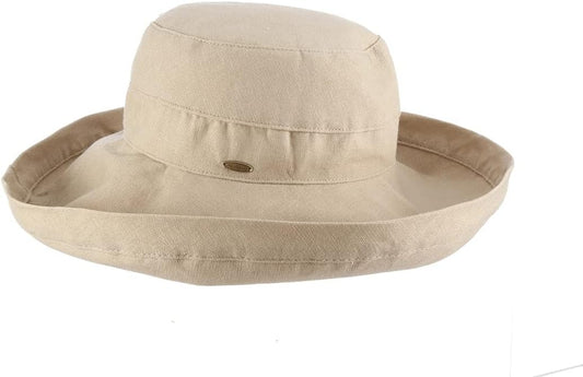 Scala Women's Cotton Hat with Inner Drawstring and Upf 50+ Rating
