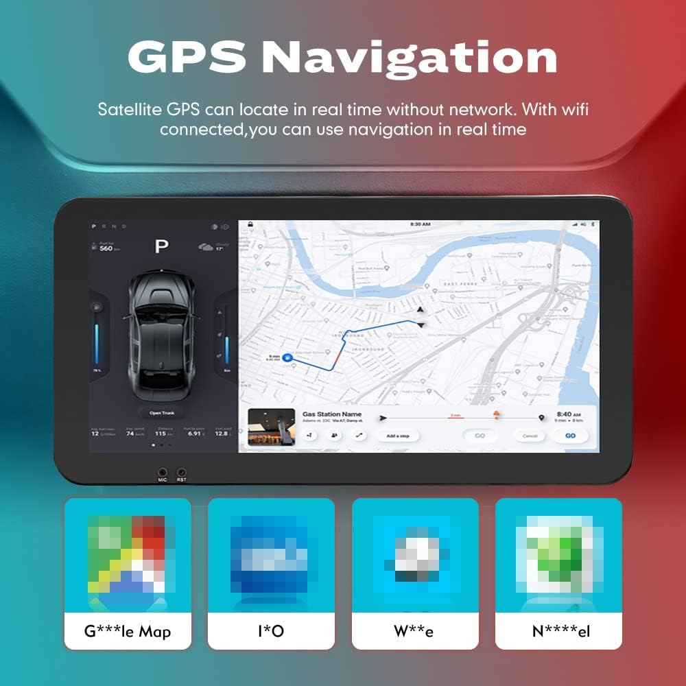 Kunfine CarPlay Android Auto Navigation Stereo GPS Radio Reverse Camera Display 10.33" QLED Touchscreen Headunit Tablet Pad Media Player for Subaru Forester 2007-2013, if Applicable Octa Core 4G+64G