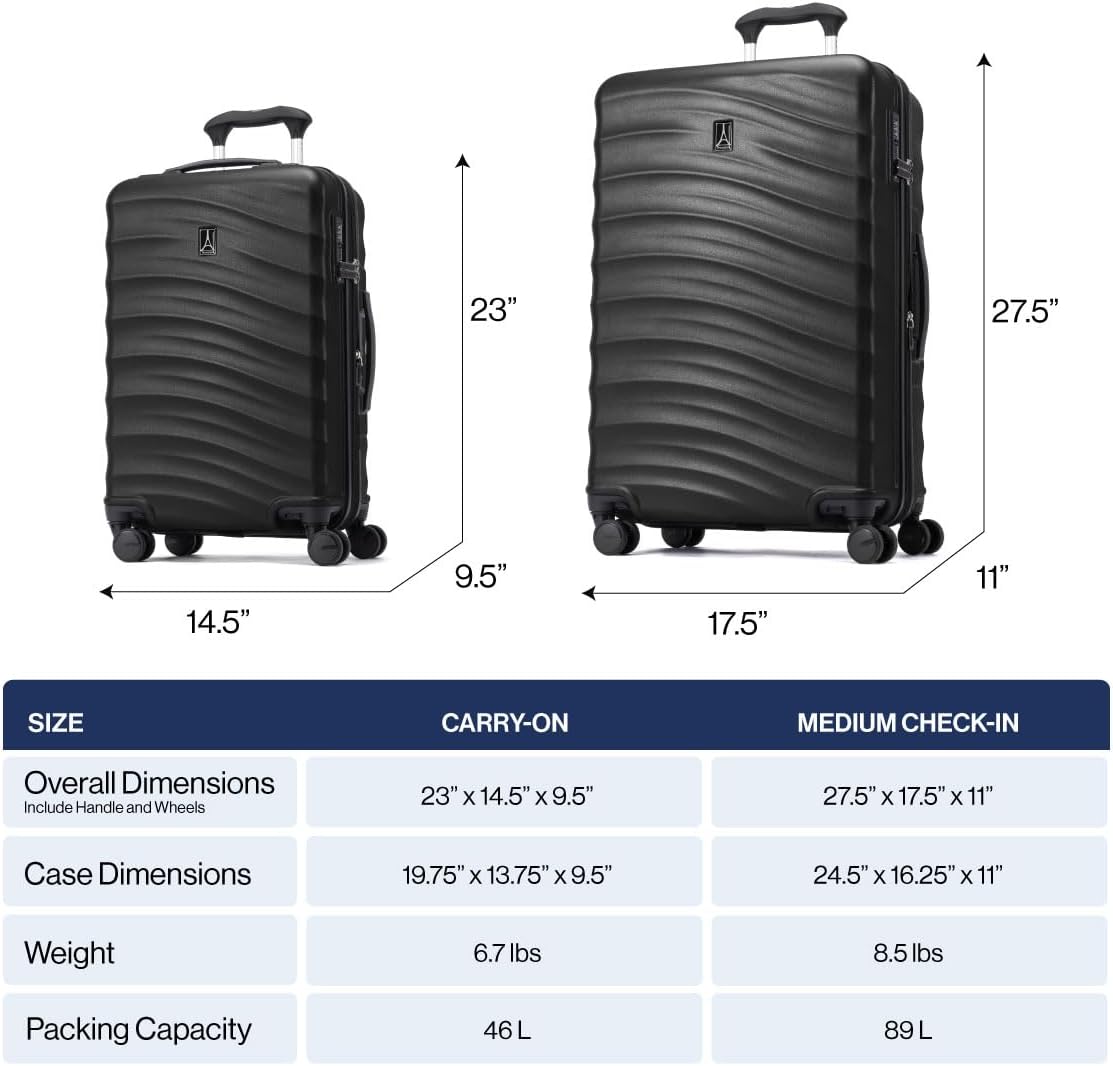 Travelpro Maxlite Air V2 Hardside Expandable Luggage, 8 Spinner Wheels, Lightweight Hard Shell, TSA lock, Shadow Grey, 2-Piece Set (21/25)