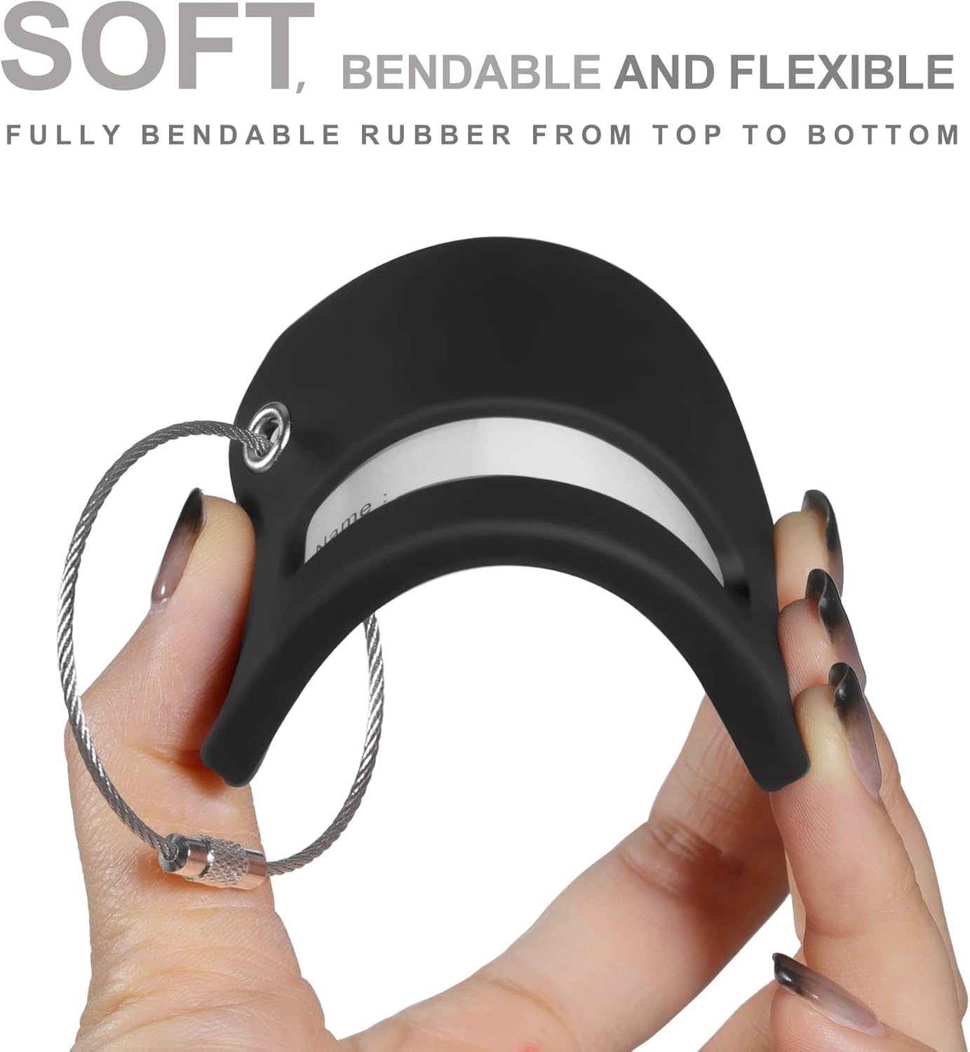 8 Pcs Luggage Tags for Suitcases, 26 Initial Letter Travel Luggage Baggage Identification Labels ID Tags Fully Bendable Tags with Stainless Steel Loop (Letter I, Black)