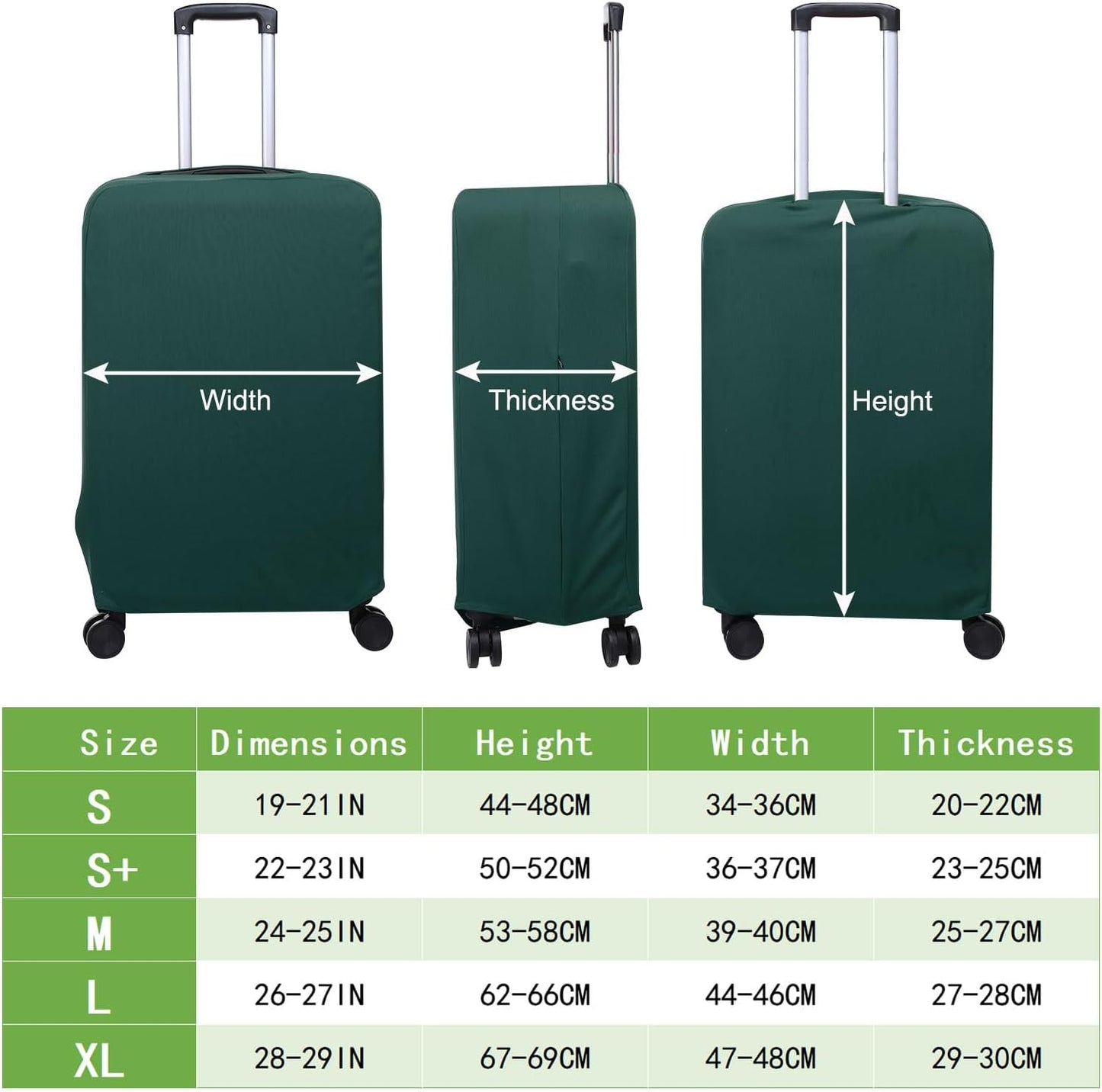 PATIKIL Luggage Cover, Suitcases Covers Elastic Carry on Cover Protector Washable Scratch-Resistant Fits 28-29 Inch Luggage for Travel Business Trips, Dark Green