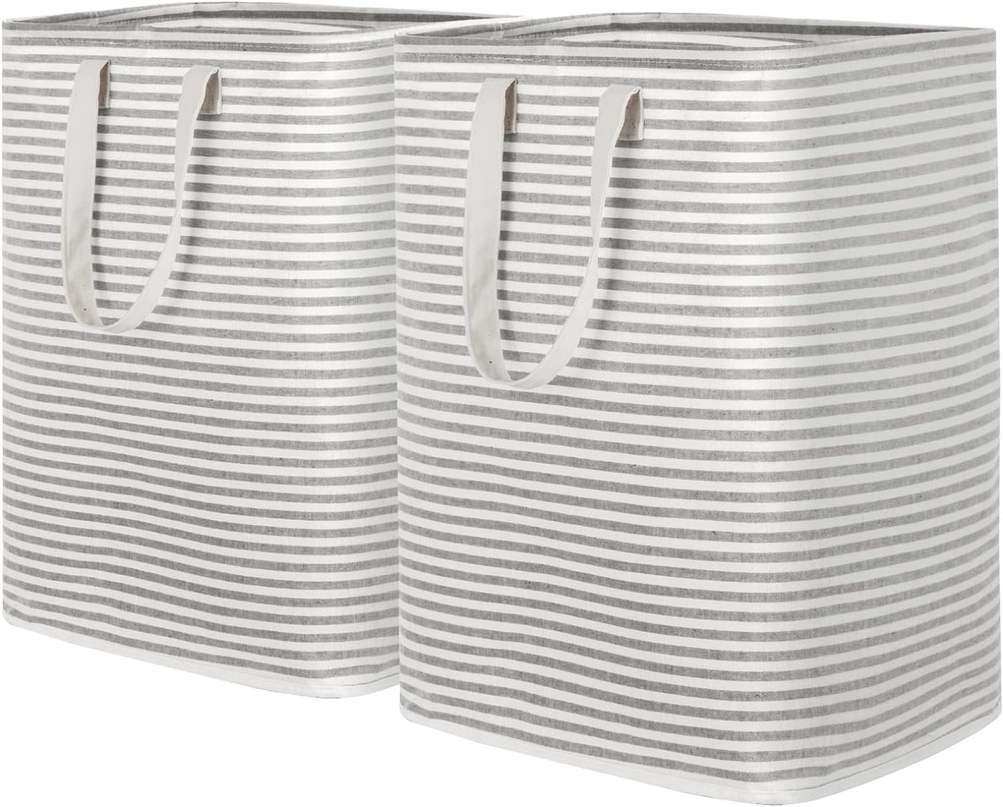 Lifewit 2 Pack Laundry Hamper Large Collapsible Laundry Baskets, Freestanding Waterproof Clothes Hamper with Easy Carry Handles in Laundry Room Bedroom Bathroom College Dorm for Adults, Grey, 2 x 90L